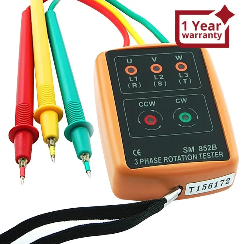 Sm-852B 3 Phase Sequence Rotation Indicator Tester Checker 1