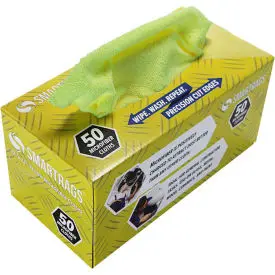 Smartrags™ Microfiber Cleaning Cloths, 12" X 12", Yellow, 50 Rags/Box - M950y 1