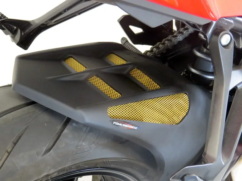 Suzuki Gsx-S750  2017-2023 Matt Black & Silver Mesh Rear Hugger By Powerbronze 1