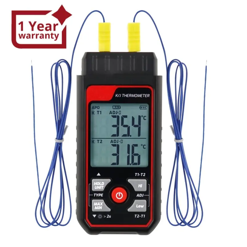Ta611b_R  Dual Channel K/J Probe Thermocouple Thermometer T1-T2 Channel Temperature Measurement 1