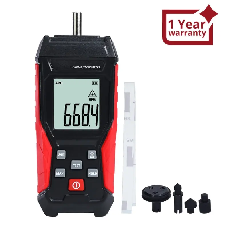 Tac-401 Portable 2-In-1 Tachometer Noncontact Laser Photo Sensor Contact(3~19999Rpm) & Non-Contact(3~99999Rpm) Rpm Gauge Tester Professional Handheld Car Engine Tool 1