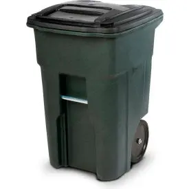 Toter Heavy Duty Two-Wheel Trash Cart, 48 Gallon Greenstone - Ana48-51406 1