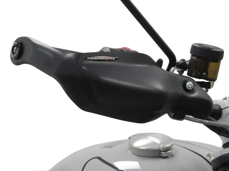 Triumph Scrambler  1200X  2024>  Matt Black Handguard/Wind Deflectors Powerbronze. 1