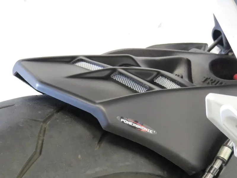 Triumph Street Triple R/Rs & S  17-2023   Carbon Look & Silver Mesh Rear Hugger By Powerbronze Carbon Look & Silver Mesh 1
