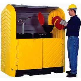 Ultra-Hard Top P2 Plus® 2 Drum Outdoor Locking Containment Unit 9613 - With Drain 1