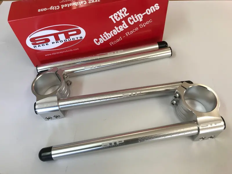 Universal 50Mm Stp Tek2 Calibrated Road Race Polished Aluminium Clip-Ons & Spare Tubes Mbb 1