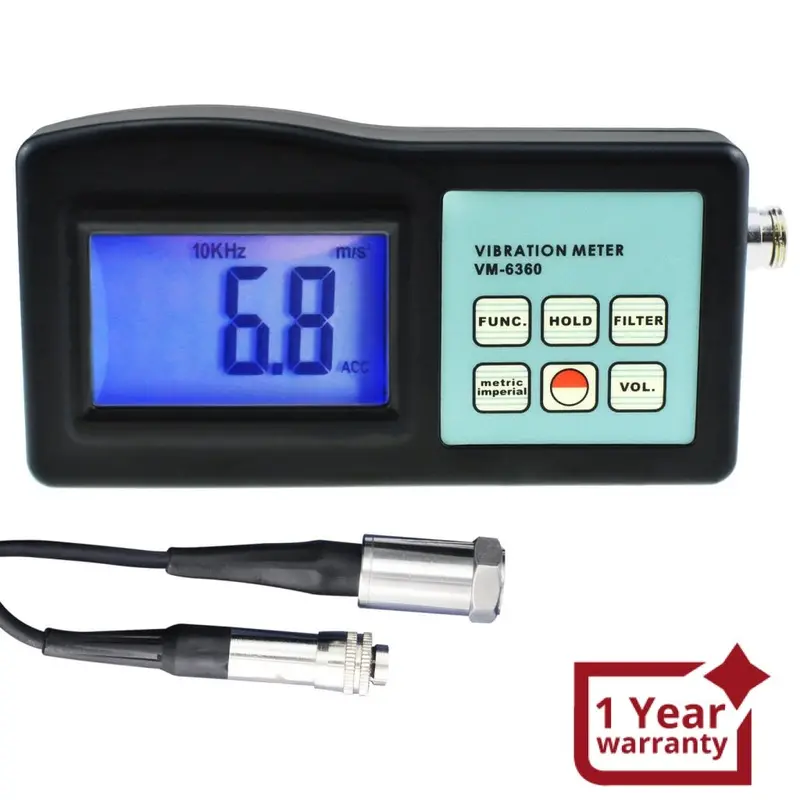 Vm-6360 Digital Vibration Meter With Lcd , Gauge Tester Analyzer 1