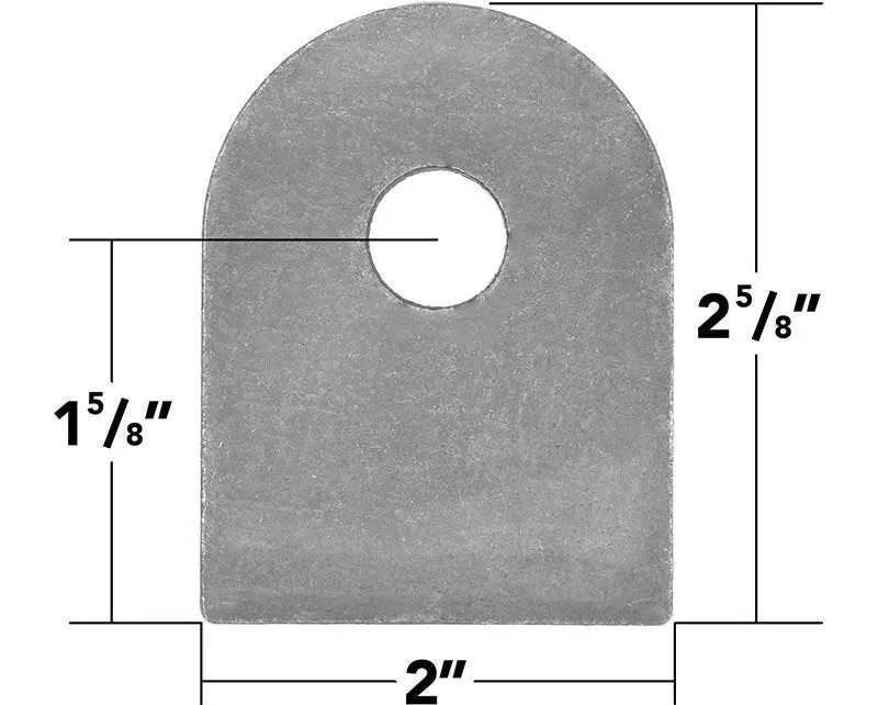 Weld On Flat Tab 9/16 Inch Hole Trail Gear 1