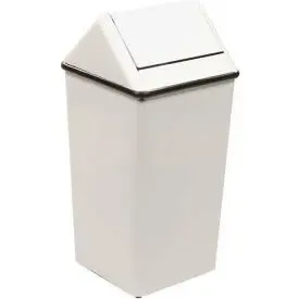 Witt Steel Square Swing Top Trash Can, 21 Gallon, White 1