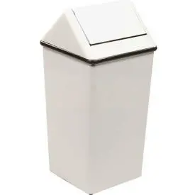 Witt Steel Square Swing Top Trash Can, 36 Gallon, White 1