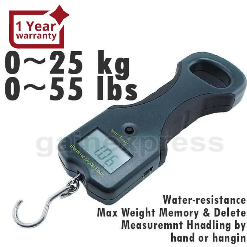 Ws-815 Digital 25Kg/55Lb  Lcd Fish Weighing Scale W/ Rubber Side Handle 1