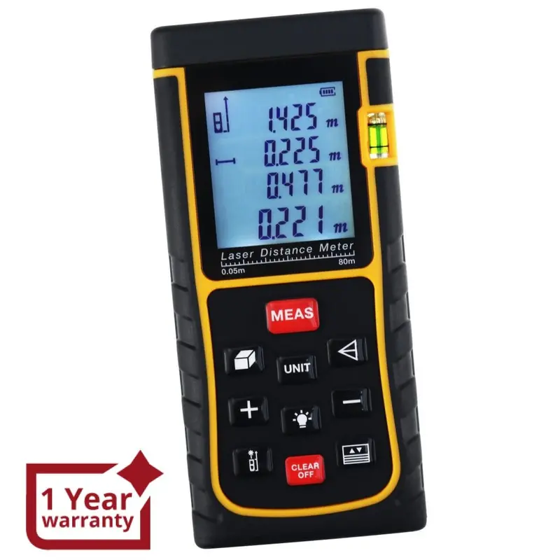 X01rz-E80ii Digital 80M/262Ft Laser Measuring Tape Distance Meter, Range Finder Device With Backlight & Bubble Level, ±2Mm Accuracy 1