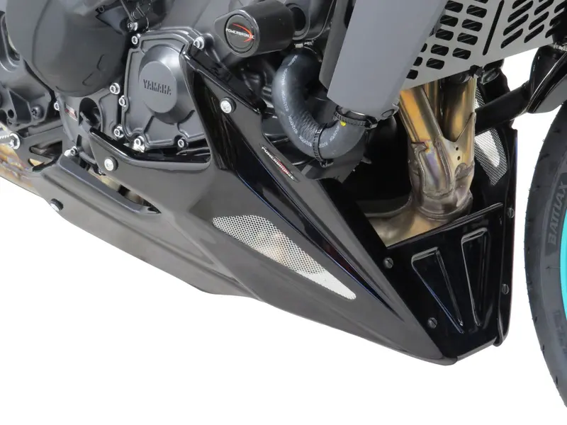 Yamaha Mt-09 ,2024 > Belly Pan Gloss Black & Silver Mesh Powerbronze Rrp £172 1