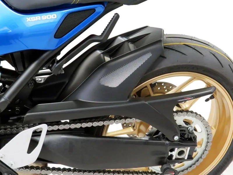 Yamaha Xsr 900  2022-2025 Matt Black & Silver Mesh Rear Hugger By Powerbronze 1