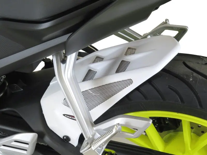 Yamaha Yzf-R125  2019-2023 Gloss Black & Silver Mesh Rear Hugger By Powerbronze 1