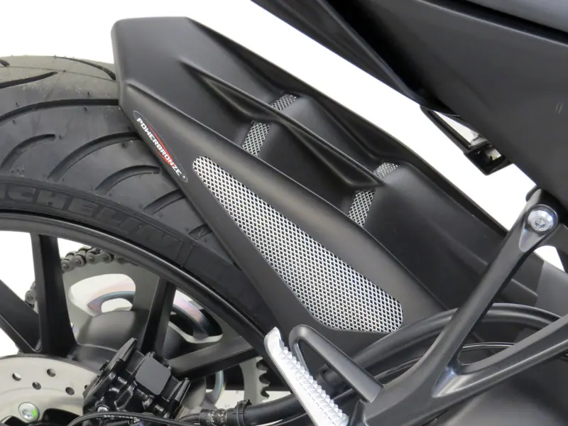 Yamaha Yzf-R125  2019-2023 Matt Black & Silver Mesh Rear Hugger By Powerbronze 1