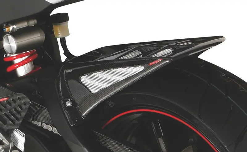 Yamaha Yzf-R6  06-2021 Carbon Look & Silver Mesh Rear Hugger By Powerbronze 1