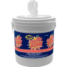 Zep Cherry Bomb Hand Cleaner Towels 7-1/4" X 7-3/4", White - 130 Wipes/Bucket, 4/Case - 346601 1