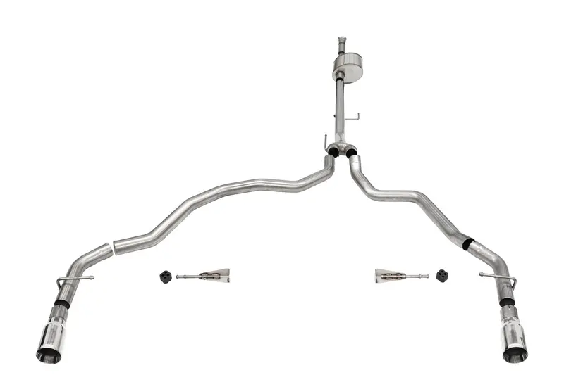 Corsa Performance 21146 3.0" Dual Rear Exit Cat-Back Exhaust With 4.0" Flat-Cut Dual-Wall Tips 1