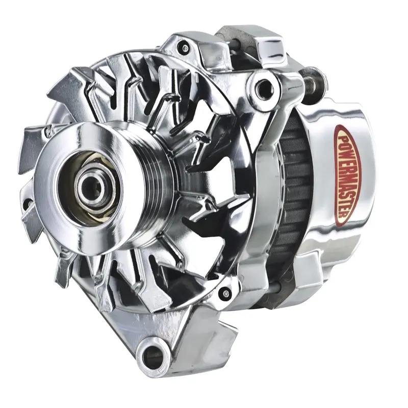 Powermaster 279261-114 Cs121 Offset-Right Alternator – 100 Amp, 6-Groove Pulley, Polished 1