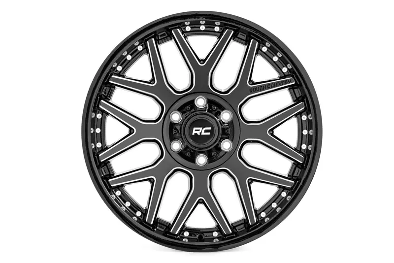 Rough Country 22X10 Gloss Black Machined Alloy Wheel – 6X5.5 Bolt Pattern, -25Mm Offset 1