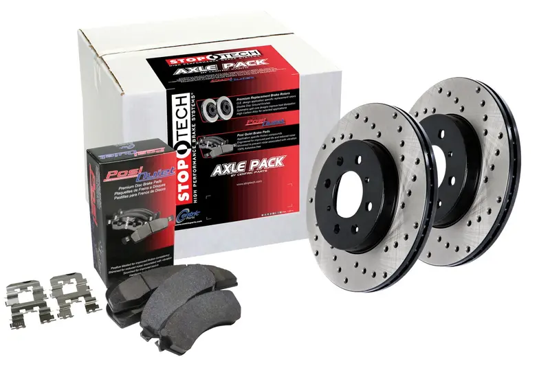 Stoptech Street Axle Pack – Drilled Front Brake Kit (Model 939.63028) 1