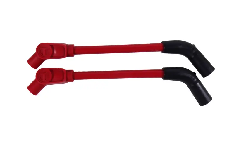 Taylor Cable 13238 409 Spiro-Pro Motorcycle Ignition Wire Set; 8 In. Custom; Red; 135 Deg. Boot; 1